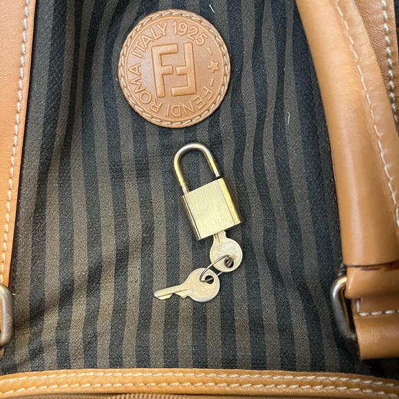 Fendi Authentic Vintage Penguin Striped Boston Duffel Bag - Picture 12 of 14